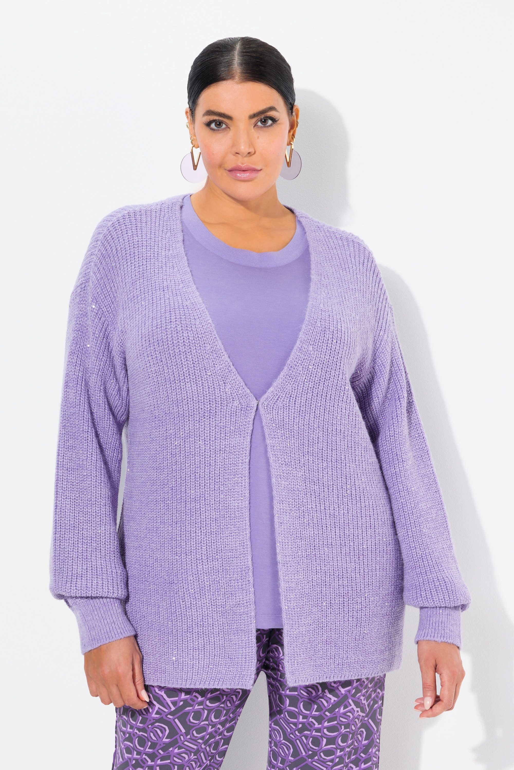 Ulla Popken Strickjacke Strickjacke Pailletten Oversized günstig online kaufen