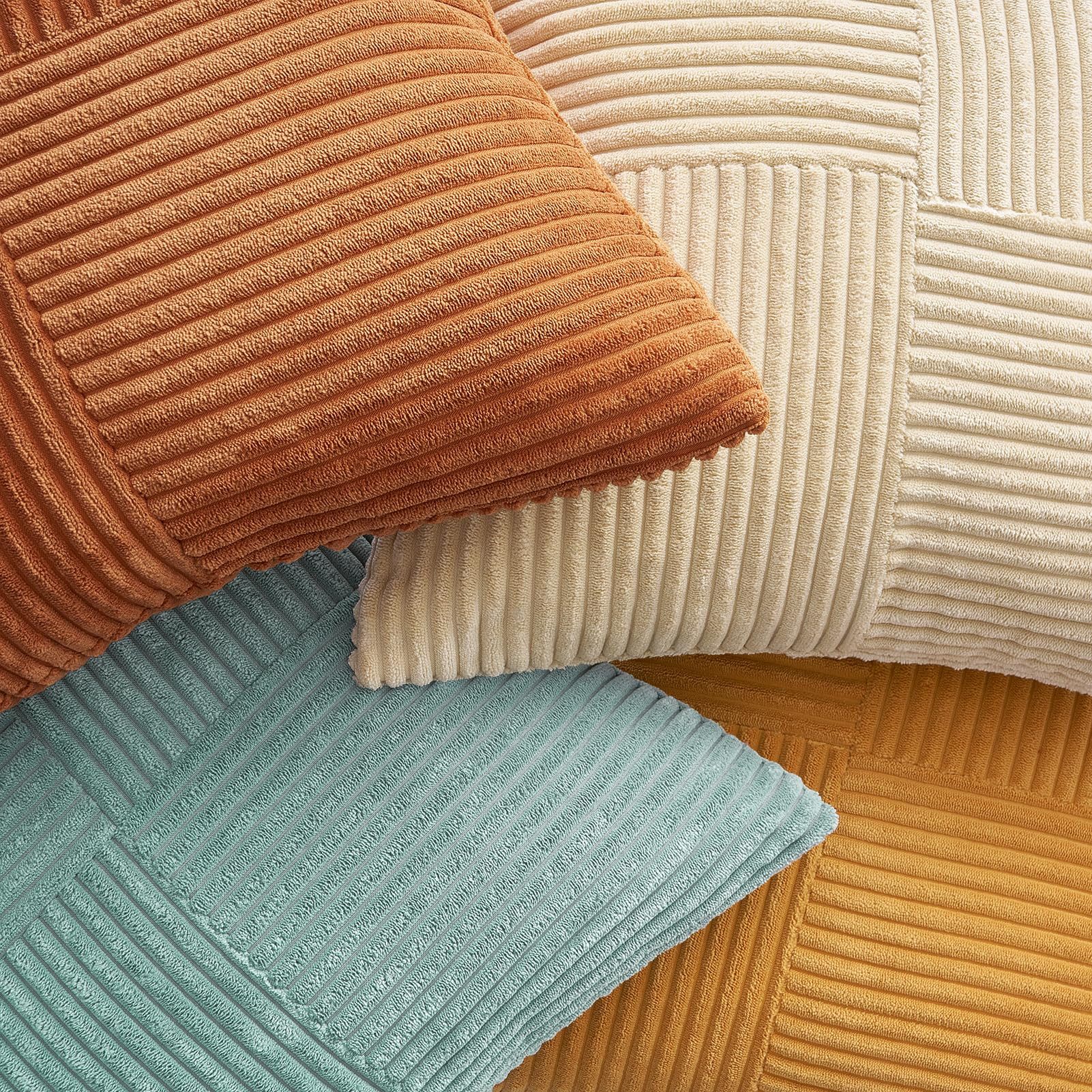 Topfinel Kissenbezug 40x40 4er set Kissenbezüge 50x50 Kordsamt mit Streifen günstig online kaufen