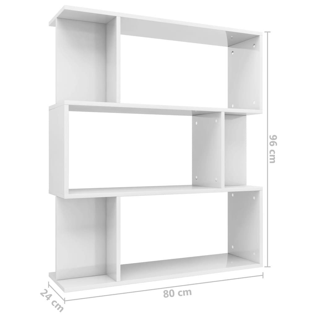 cm Bücherregal 80x24x96 Hochglanz-Weiß furnicato Bücherregal/Raumteiler