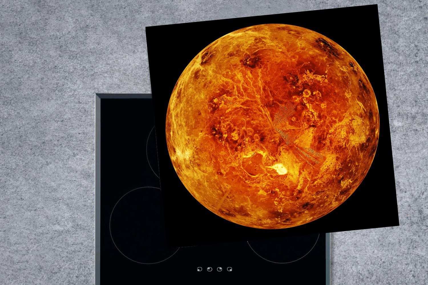 Arbeitsplatte tlg), - Planeten, Galaxie küche (1 78x78 Herdblende-/Abdeckplatte für Venus cm, - MuchoWow Ceranfeldabdeckung, Vinyl,
