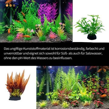 Daisred Aquariendeko 18 Stück künstliche Aquarium Pflanzen Dekoration, (18-tlg)