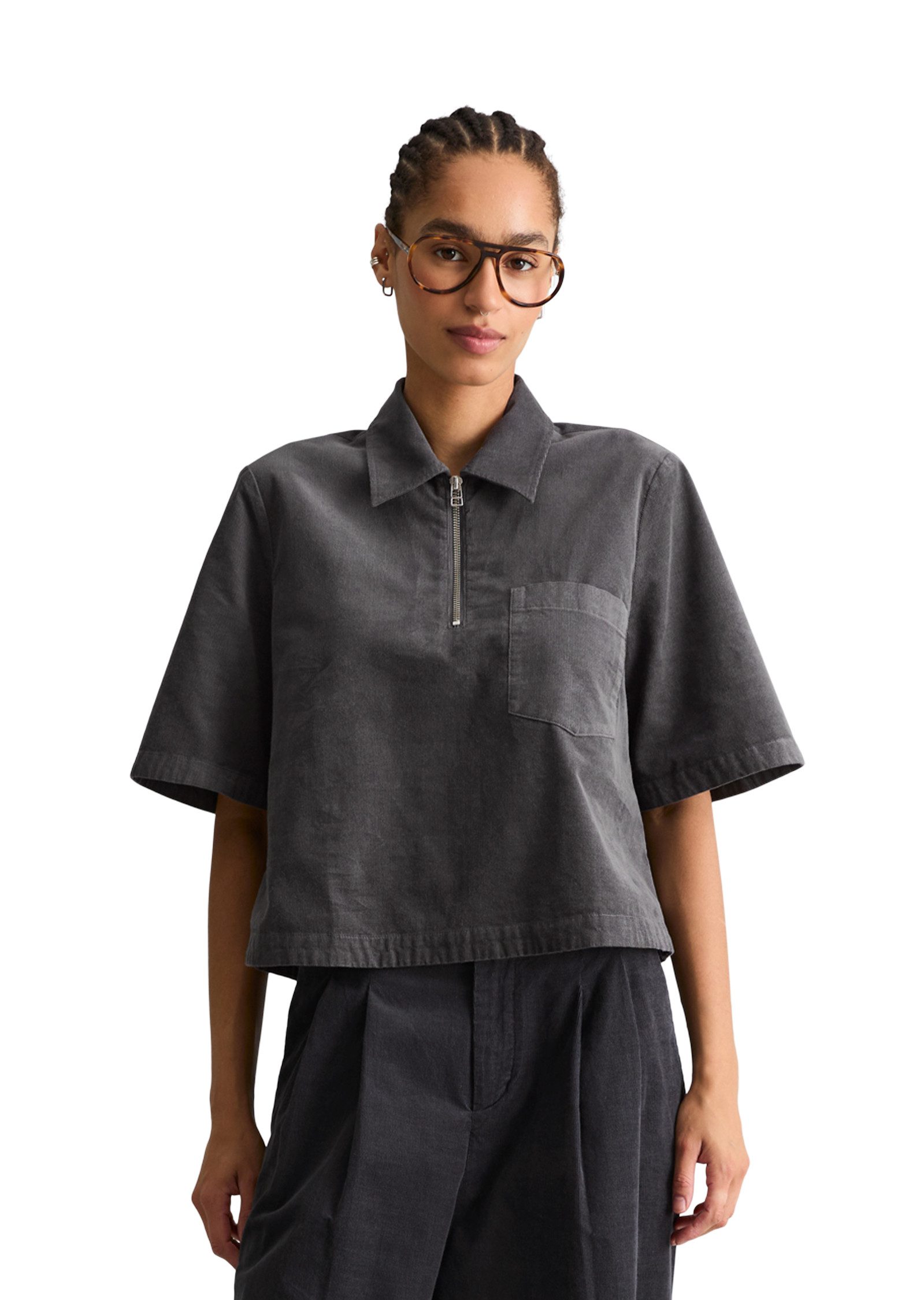 Marc O'Polo DENIM Kurzarmbluse aus Organic Cotton