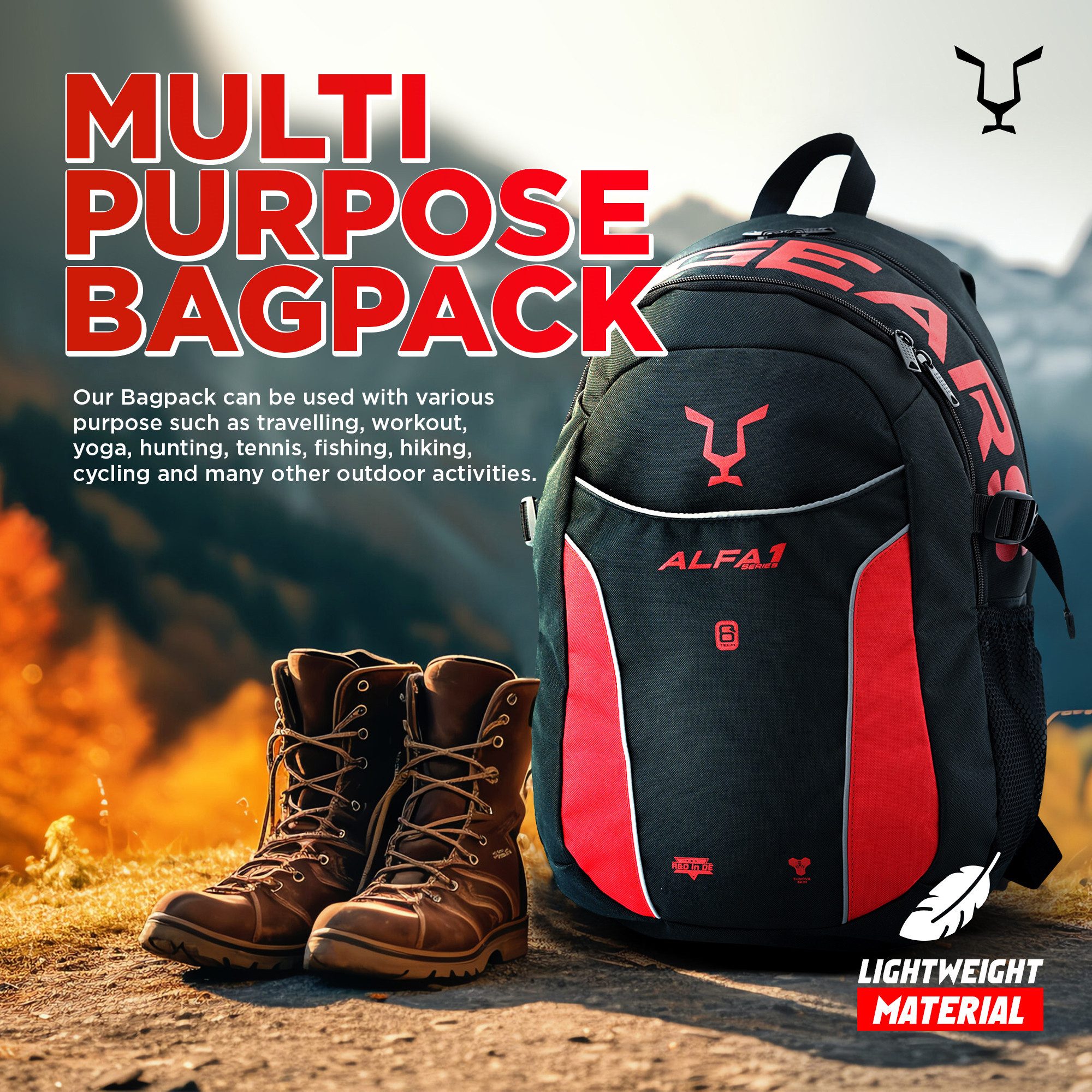 JAG GEARS Rucksack Sporttasche, Gymbag für Damen und Herren, Reisetasche, Yoga, Workout (Set, mehrere Fächer für Laptop, Schuhe, Wasserflasche, Reiseutensilien), made of high-quality, durable multiverse backpack
