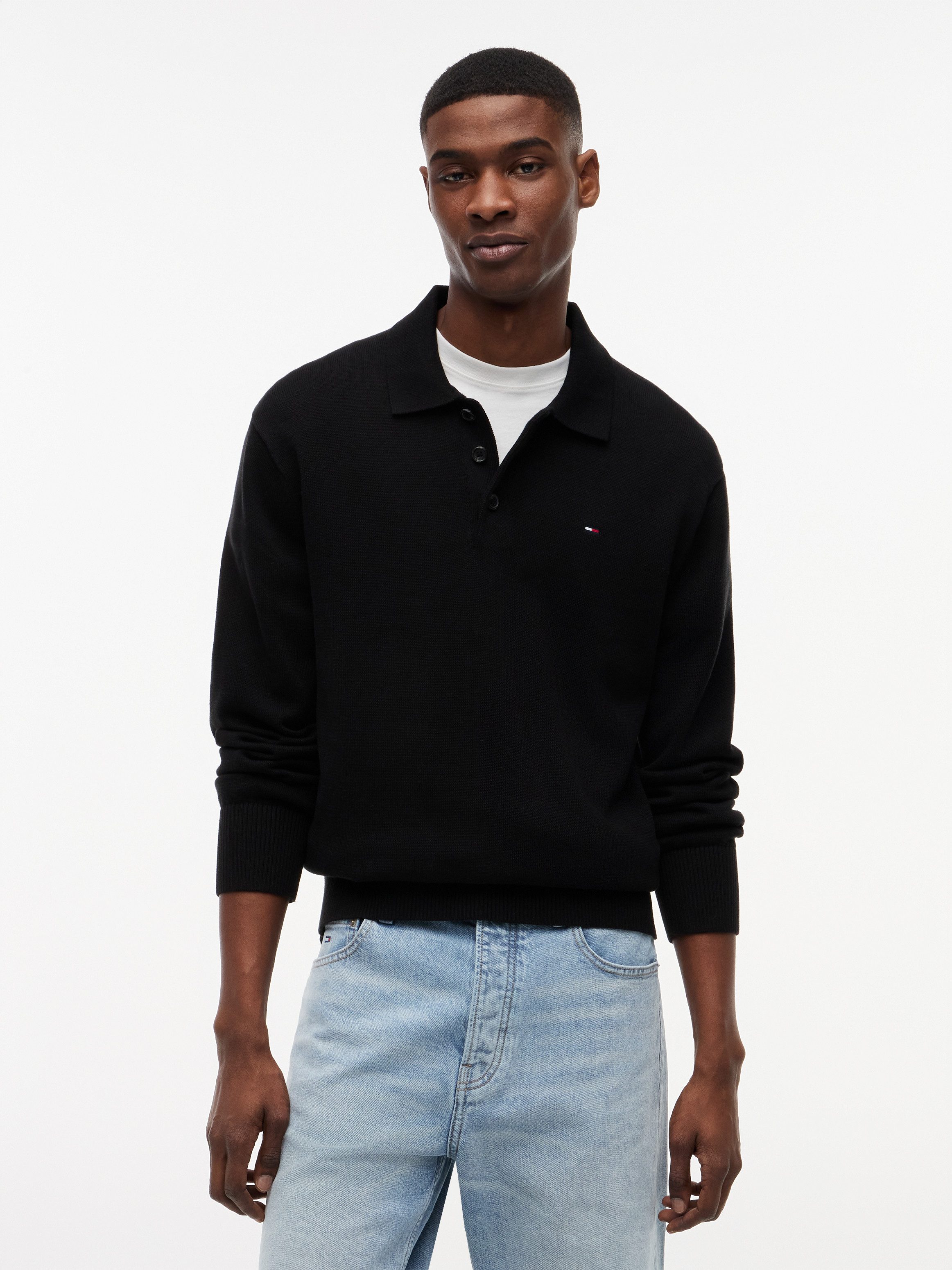 Tommy Jeans Polokragenpullover TJM SLIM ESSENTIAL POLO SWEATER mit Logostickerei – Bild 2 von 5