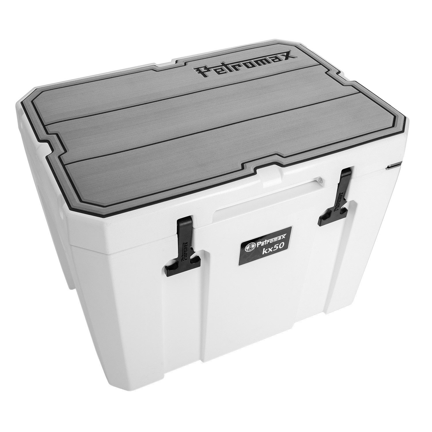 Petromax Kühlbox Haft-Auflage Kühlbox Grau Liniendesign 50 Liter