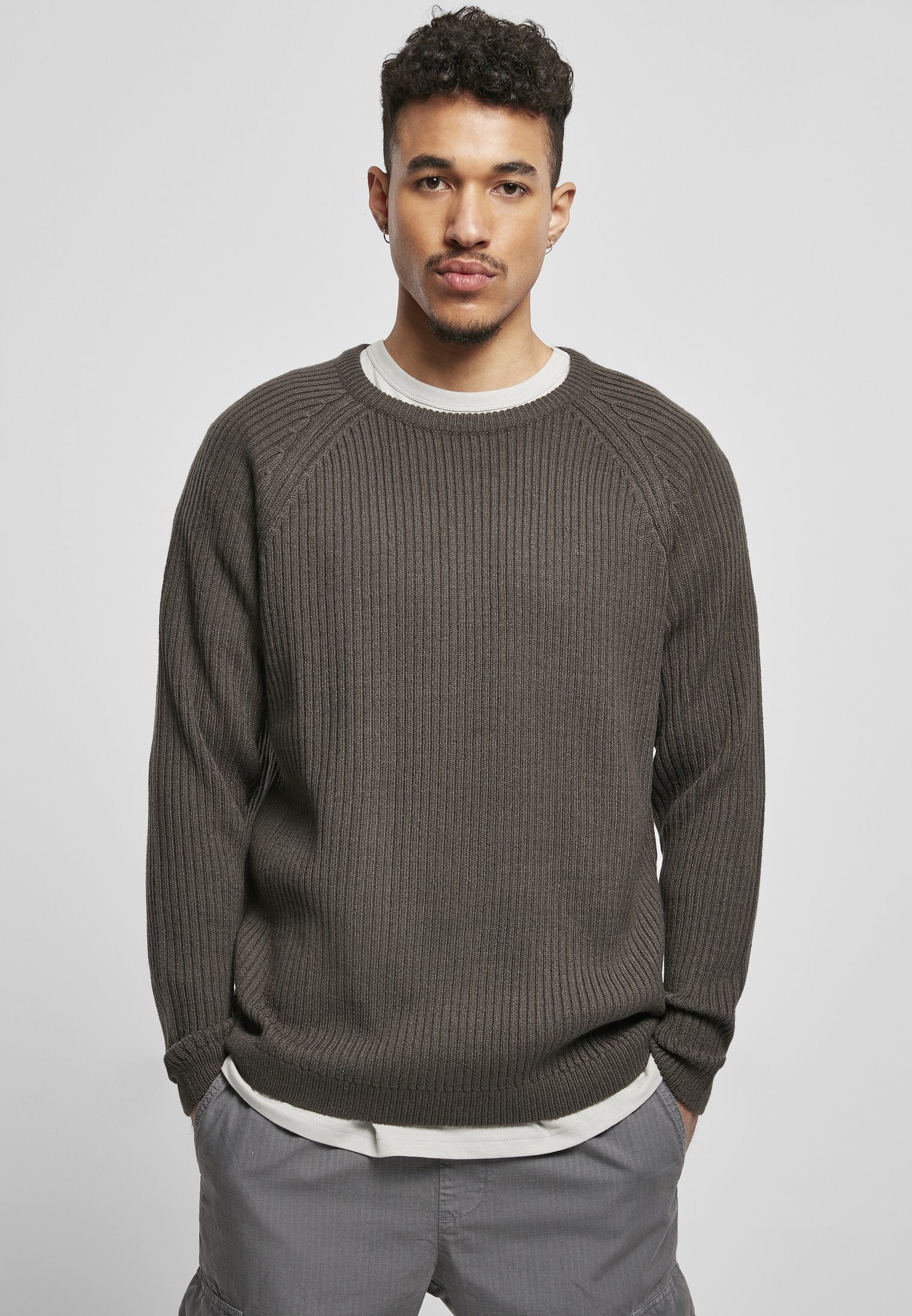 Ribbed Herren Kapuzenpullover Sweater Men URBAN Raglan UC (1-tlg), CLASSICS