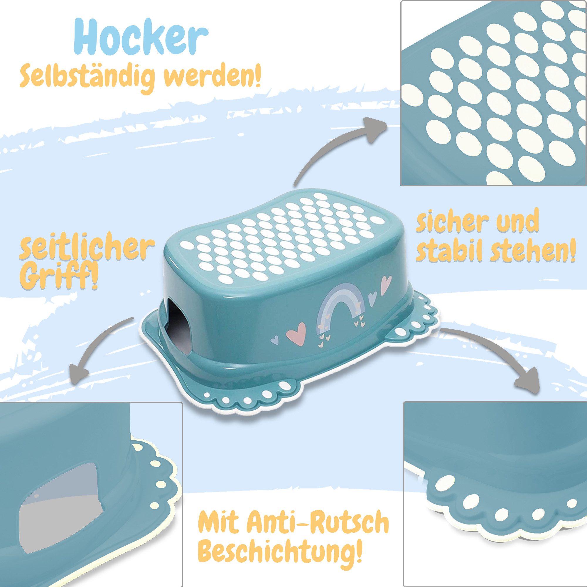 Babykajo Kinderhocker (1 St), Kinder Hocker, Badhocker TÜV Rehinland zertifiziert! – Bild 3 von 3