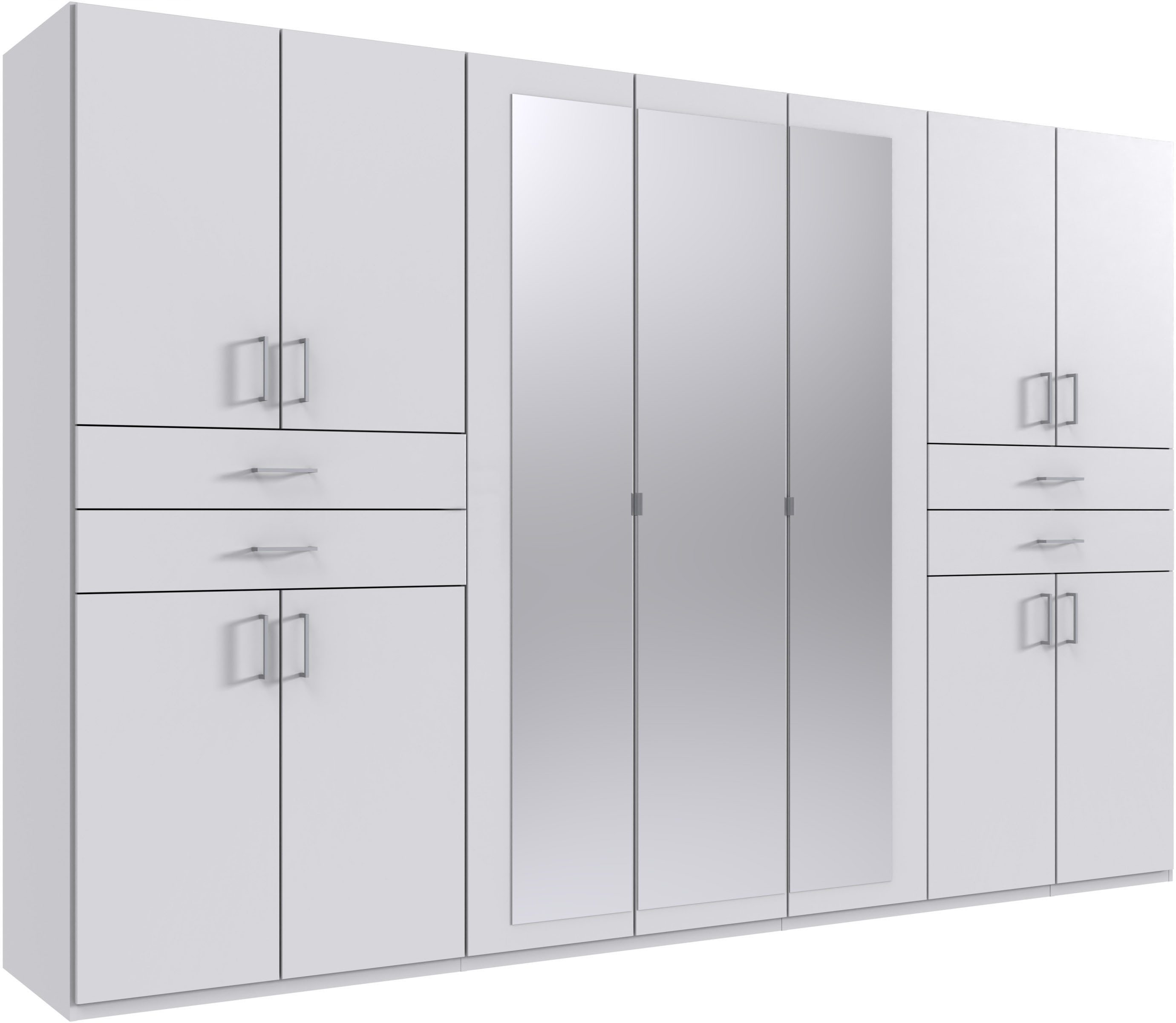 Wimex Kleiderschrank Taiga Kleiderschrank mit Spiegel mit Schubladen auf bequemer Höhe, Garderobe Schlafzimmerschrank