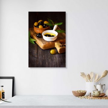 Posterlounge Forex-Bild Editors Choice, Grüne und schwarze Oliven, Küche Rustikal Fotografie