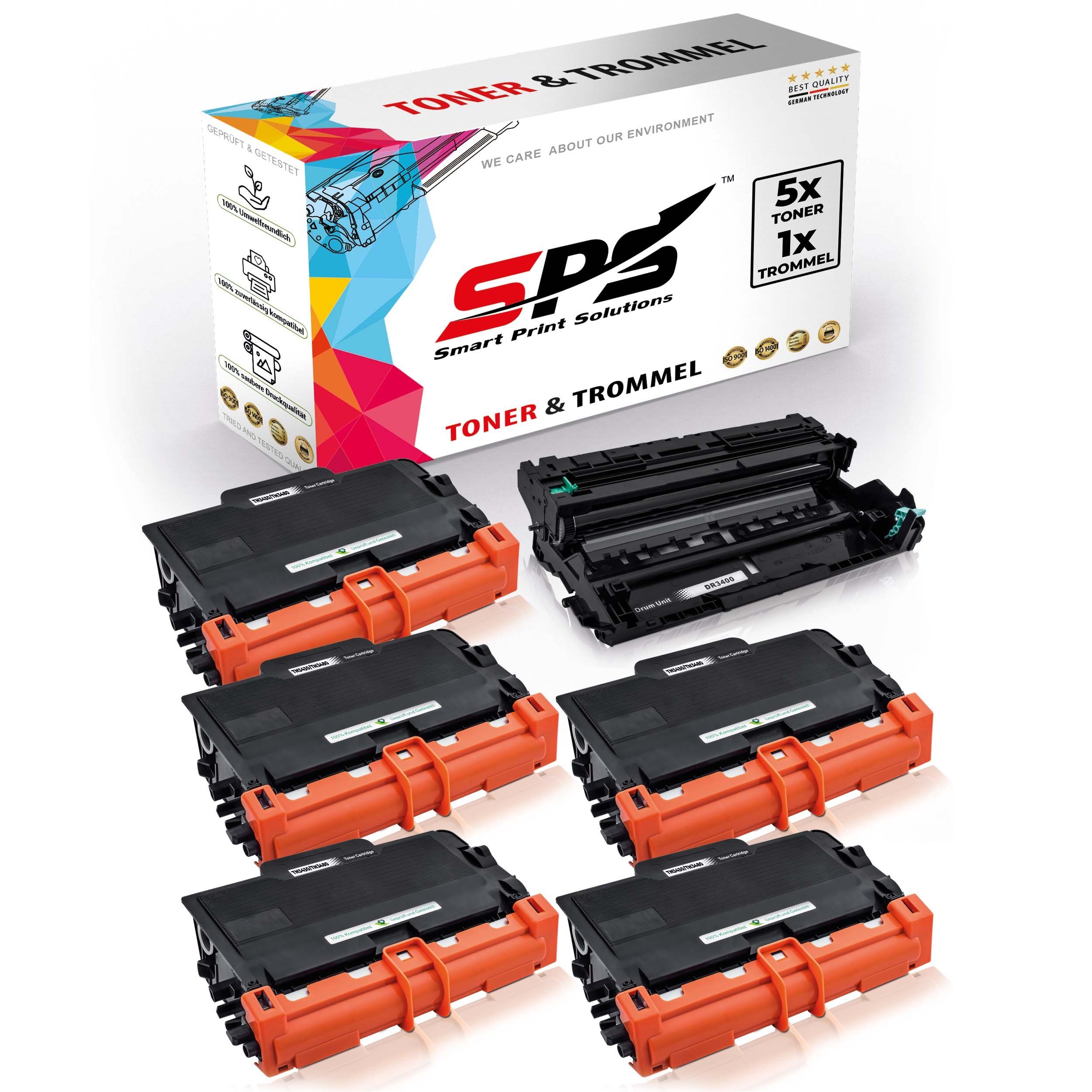 SPS Brother (6er TN-3430, Kompatibel Tonerkartusche DR-3400 Pack) HL-L6300 für