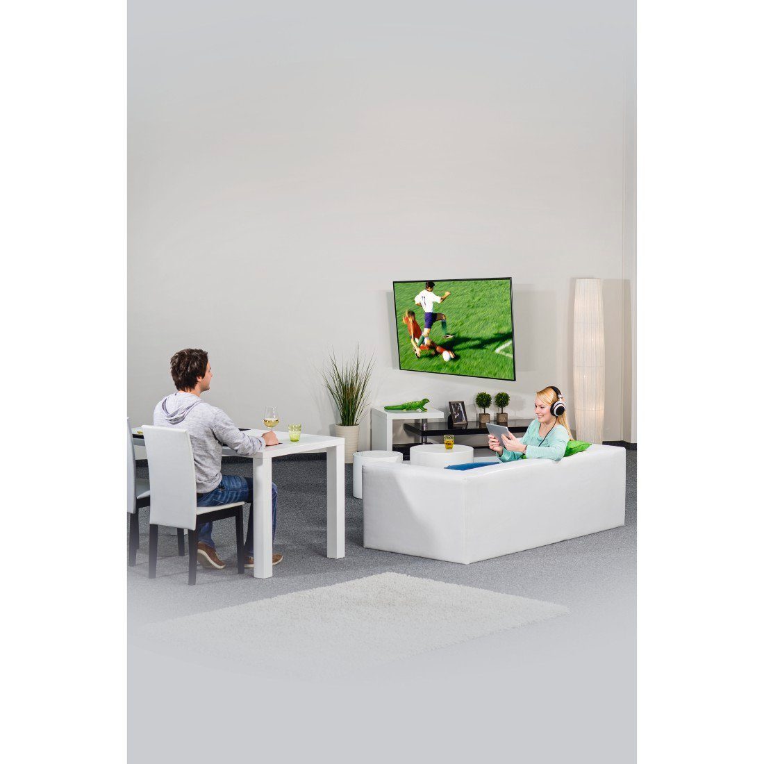 Hama TV Wandhalterung FULLMOTION, 200x200, (48), 2 122 cm (bis Zoll) 48 TV-Wandhalterung, weiß Arme