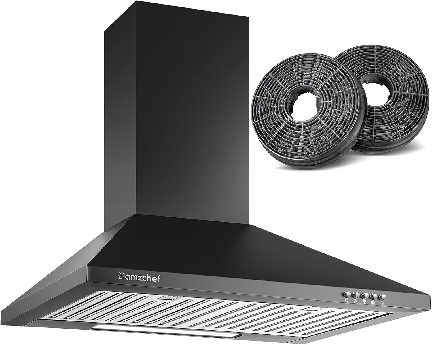 Diyarts Wandhaube Serie Geräuscharme Dunstabzugshaube mit 370 m³/h Saugleistung, energieeffizienter LED-Beleuchtung & pflegeleichtem Design