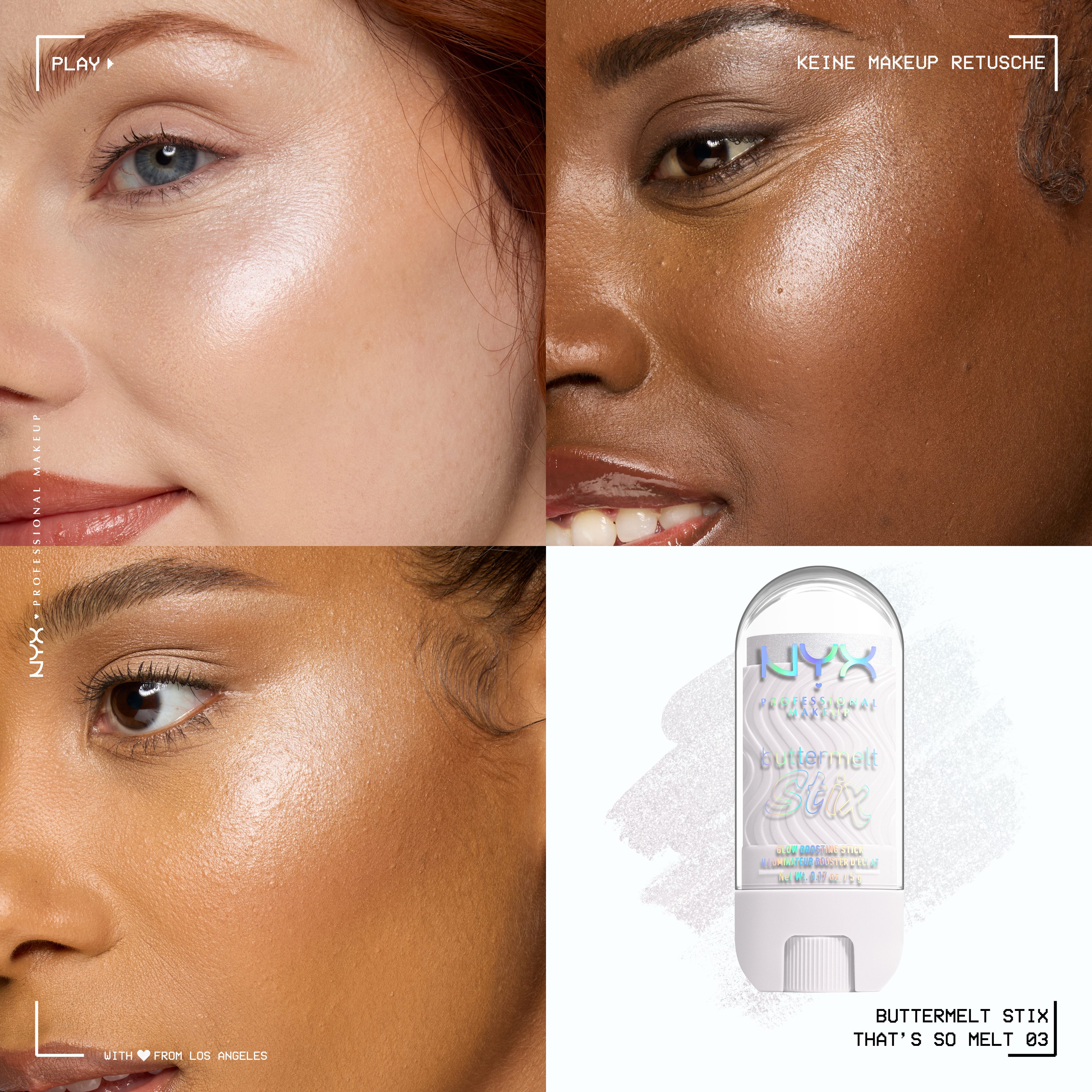 NYX PROFESSIONAL MAKEUP Highlighter BUTTERMELT STIX GLOW BOOSTING HIGHLIGHTER STICK, mit Cupuaçu- und Kokosnussbutter, für einen ultimativen Glow
