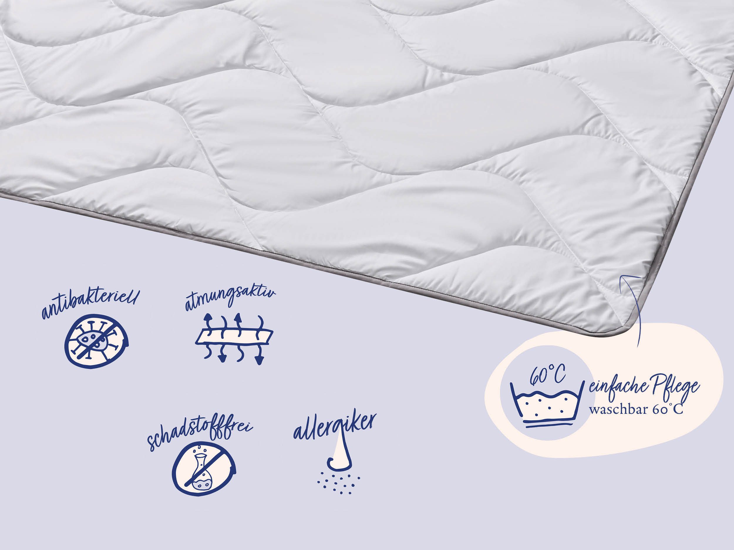 Nightlife Microfaserbettdecke Steppbett Nightlife Silverplus® für hygienische Frische, Füllung: Polyester-Hohlfaser, Ausrüstung mit antimikrobieller Wirkung