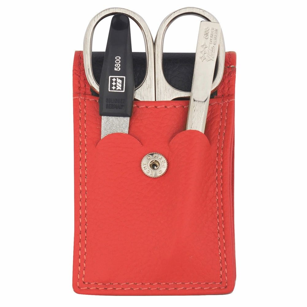 ERBE Maniküre-Etui Maniküre Taschenetui Rot 3-teilig, 1 tlg.