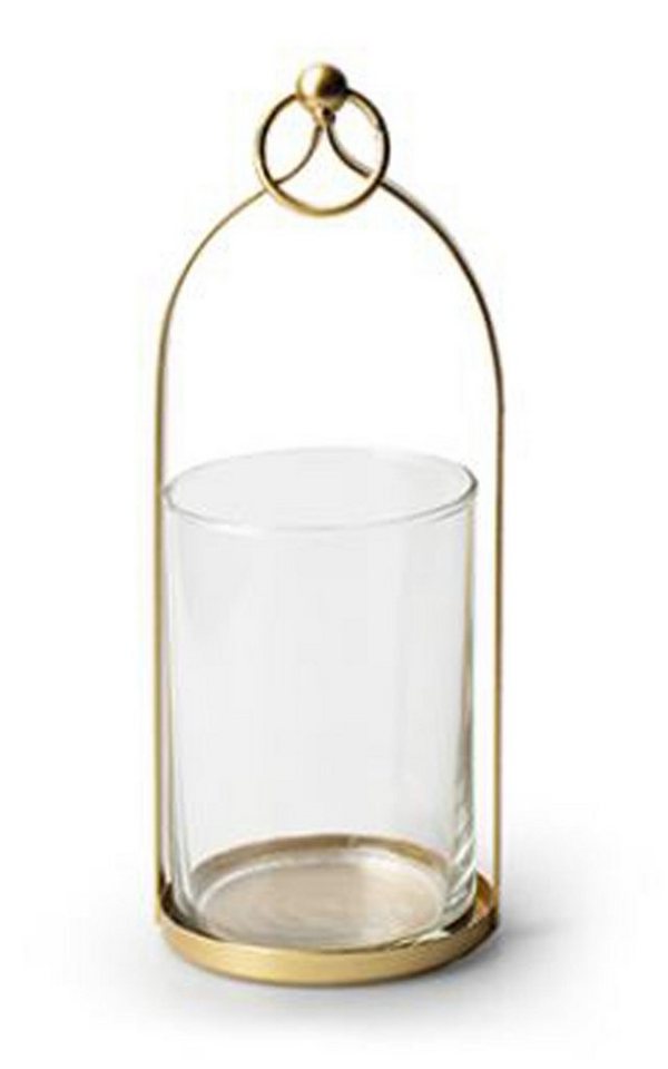Annimuck Kerzenhalter Wunderschöner Kerzenhalter Ares mit Glaseinsatz gold  H26 d10 cm (1 St)