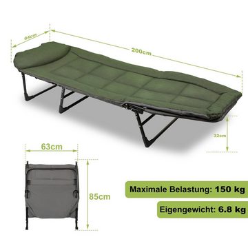Randaco Angelliege Karpfenliege XXL 195 x 65 x 32 cm Klappbare Bedchair Campingliege