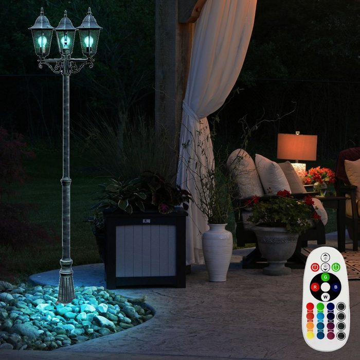 etc-shop Außen-Stehlampe Leuchtmittel inklusive Warmweiß Farbwechsel Kandelaber Außenleuchte Gartenleuchte Laterne 3