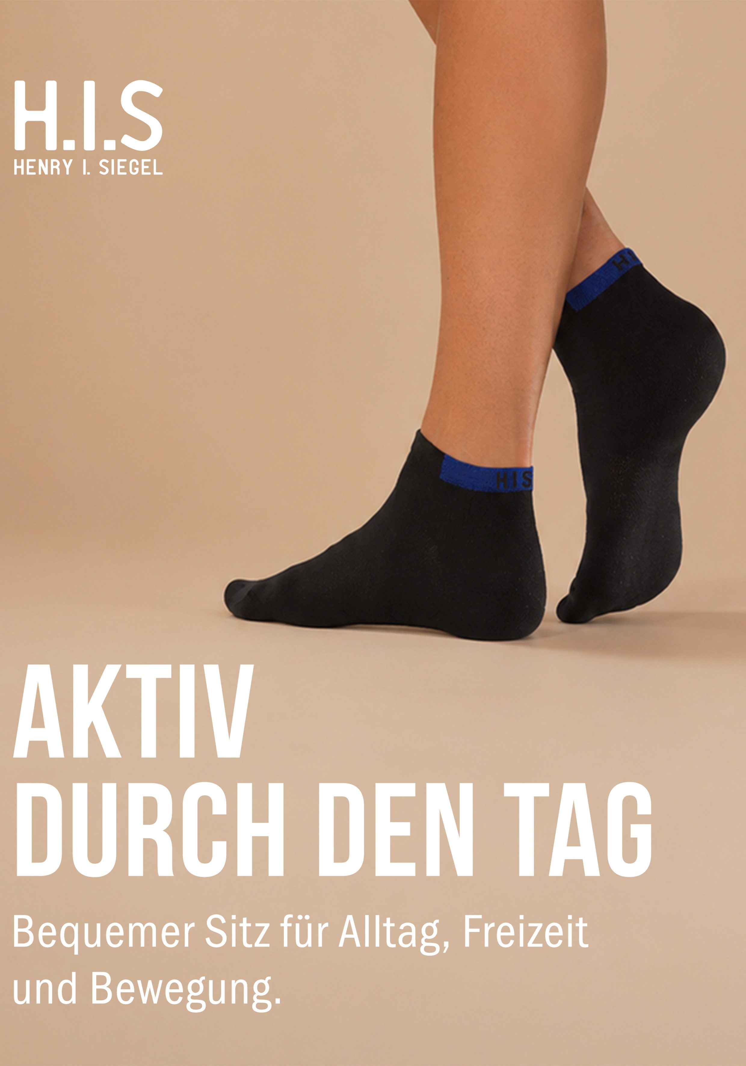 H.I.S Sneakersocken Sneaker Socken Herren Damen, Kurzschaft Socken (Packung, 10-Paar, Quarter Gr. 35-38 bis 47-48) mit verstärkten Belastungszonen – Bild 5 von 5