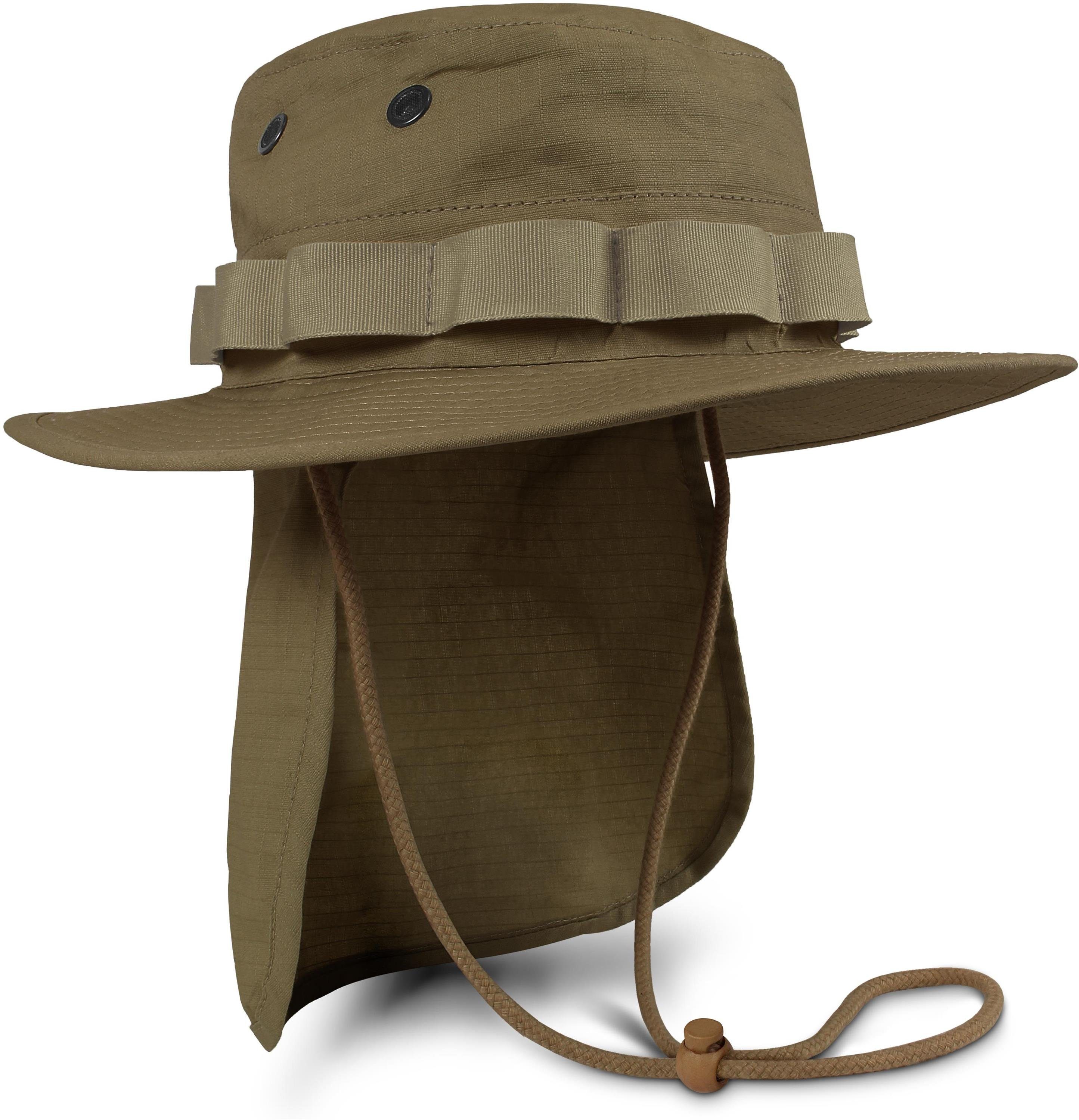 mit abnehmbarem Coyote Outdoorhut Outdoorhut normani Boonie Sonnenhut Hat Junglescout Nackenschutz Sonnenhut Sommermütze