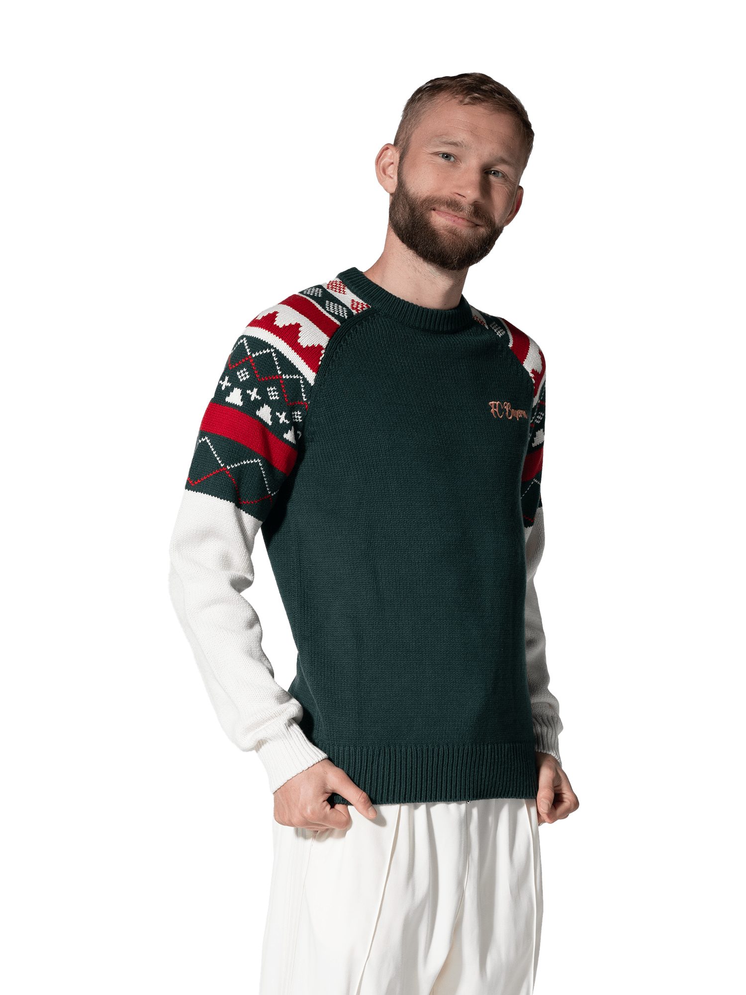 FC Bayern München Polokragenpullover FC Bayern München, Strickpullover Winter, Herren, Grün