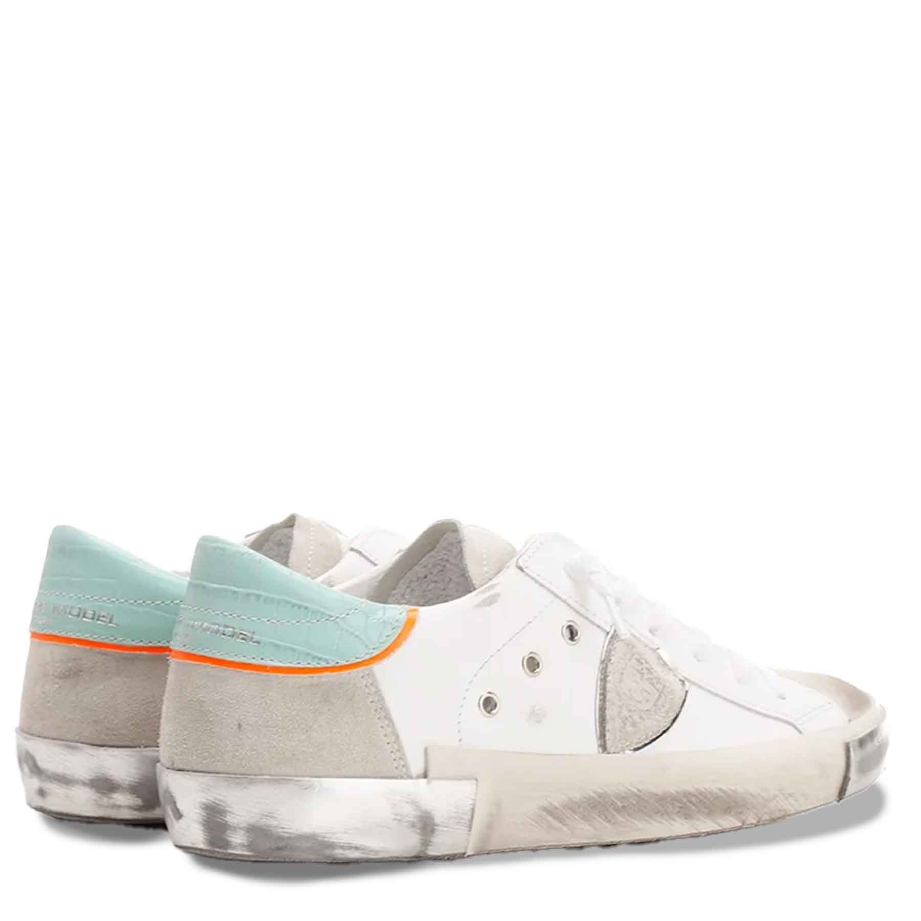 PHILIPPE MODEL PHILIPPE MODEL Sneaker PRSX LOW Veau Croco Pop Blanc Eau VCP3 - Weiß Sneaker