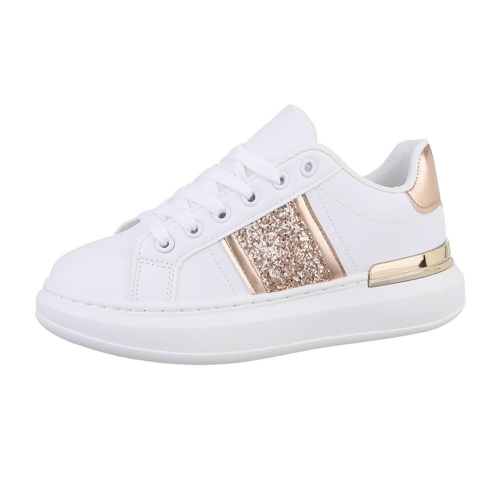 Ital-Design Damen Low-Top Freizeit Sneaker (86344942) Flach Sneakers Low in Weiß