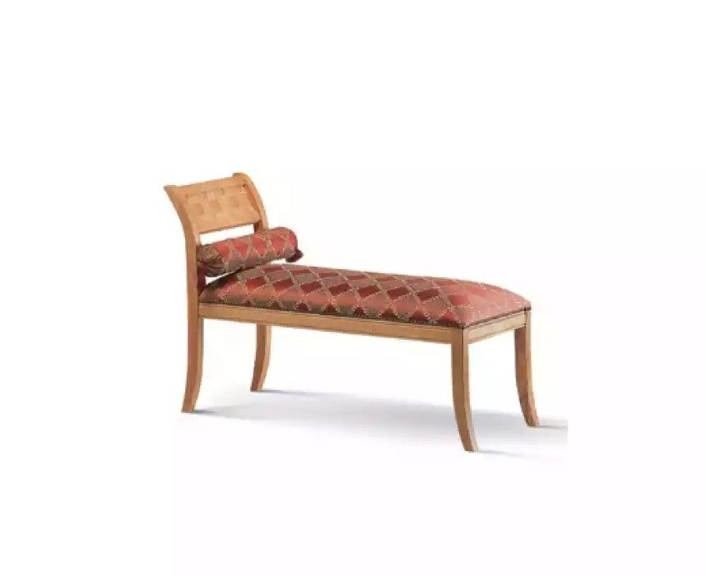 JVmoebel Chaiselongue Rotes Textil-Sofa mit Kopfkissen und Holzfüßen im klassischen Stil, 1 Teile, Made in Europa