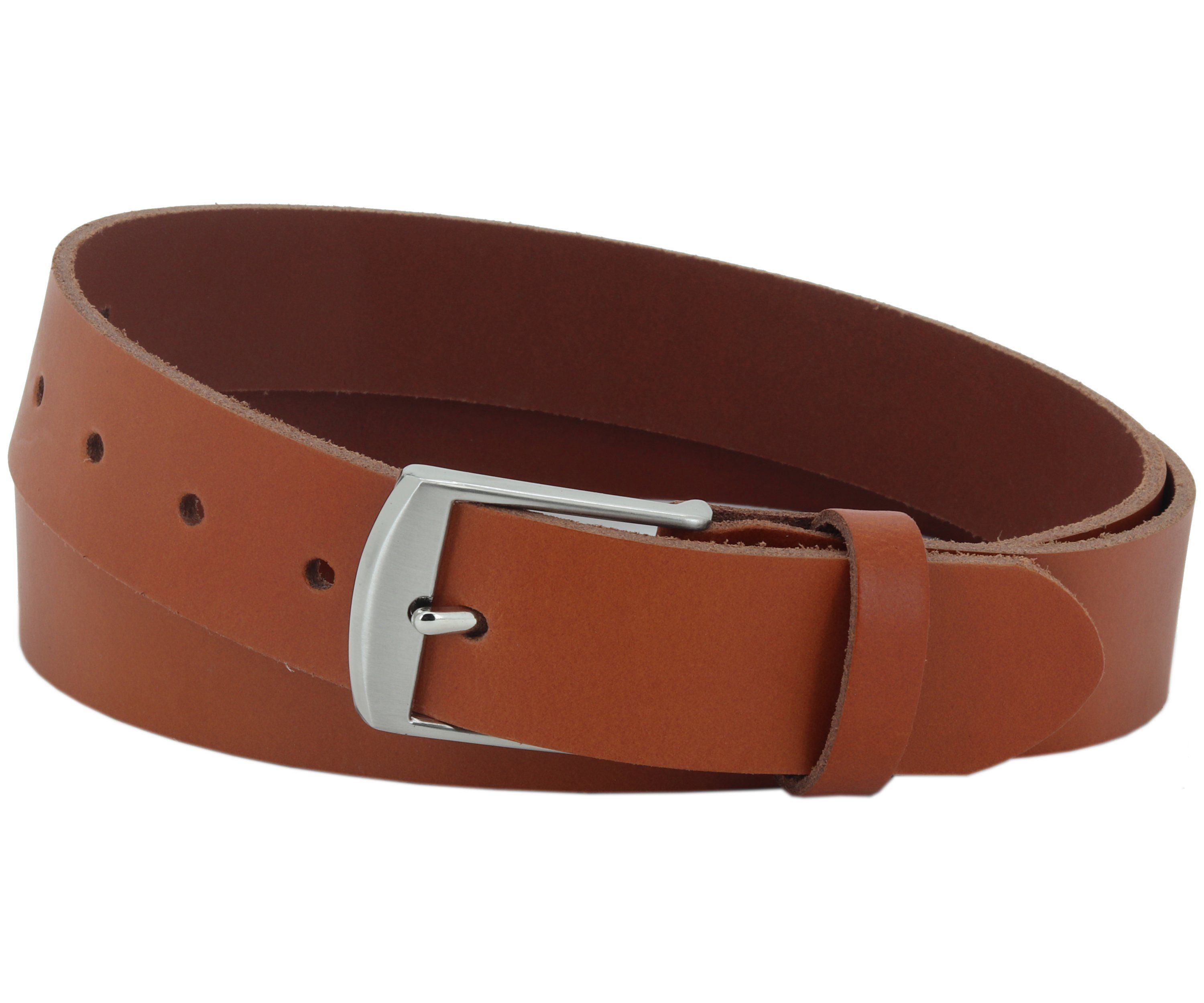 COLOGNEBELT Ledergürtel D9-PL 3,5 cm breiter Ledergürtel in Cognac mit eleganter Gürtelschließe für Damen und Herren