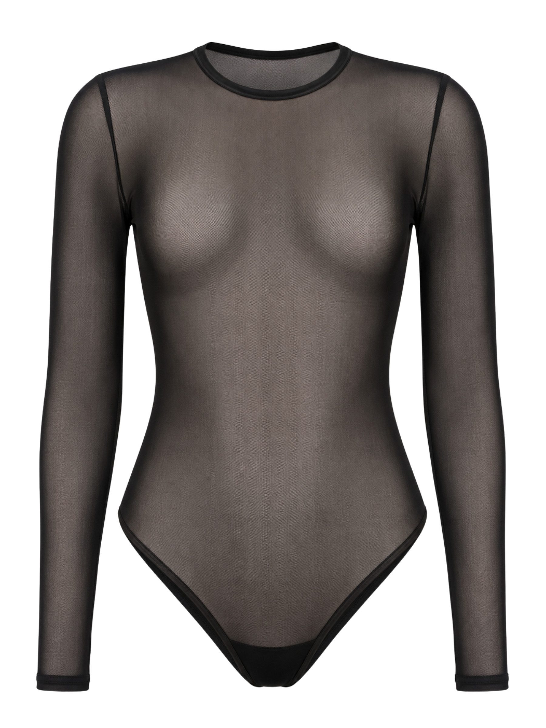 Elegant Love Body Langarmbody für Damen, transparent, Mesh-Body, Spitzen-Body Figurbetonter Bodysuit für Party & Clubwear