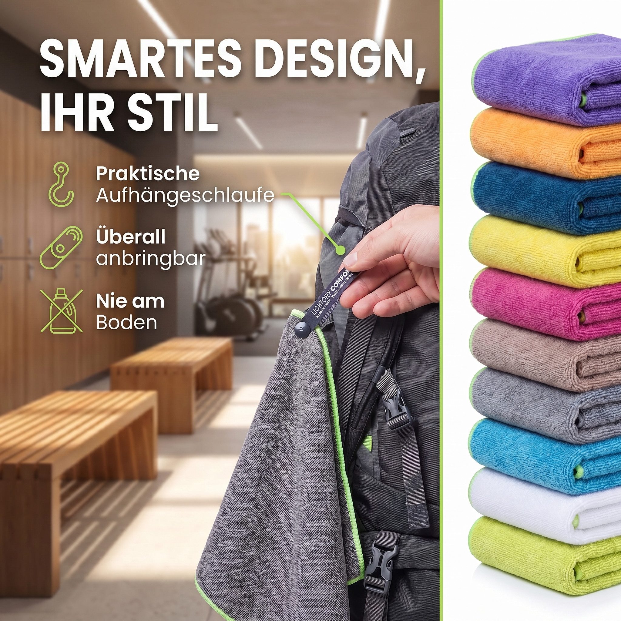 LightDry Reisehandtuch LightDry Reisehandtuch – Leichtes Mikrofaser-Sport und Strandhandtuch, Sport, Strand & Badehandtuch