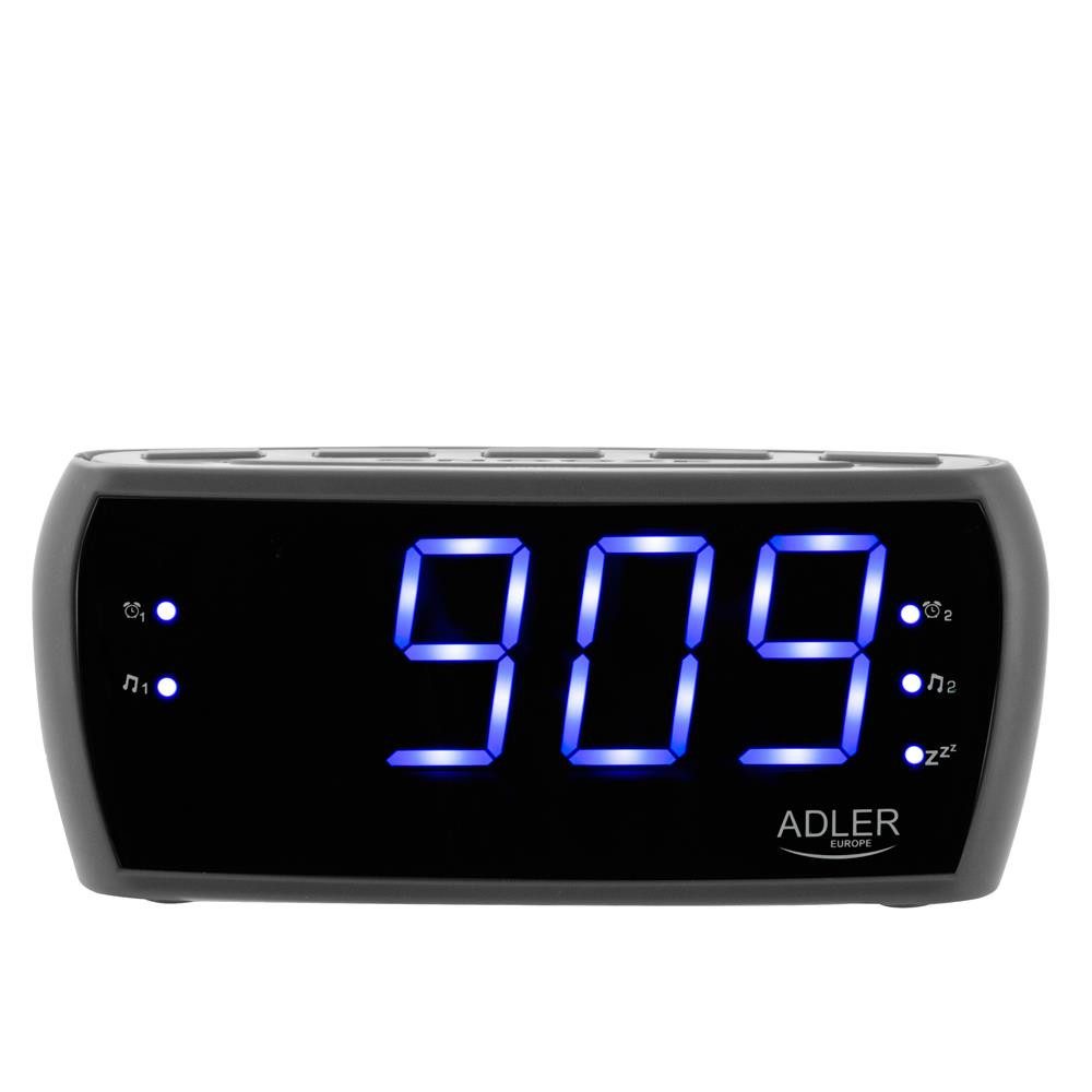 ADLER EUROPE Radiowecker AD 1121 S AM FM, LED Wecker 48 mm Ziffern Dual-Alarm Snooze und Sleep-Timer Schlafzimmer
