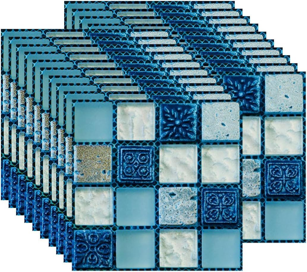 TUWENA 3D-Tapete Fliesenaufkleber, 40 Stück 3D Wandaufkleber, (40 St)