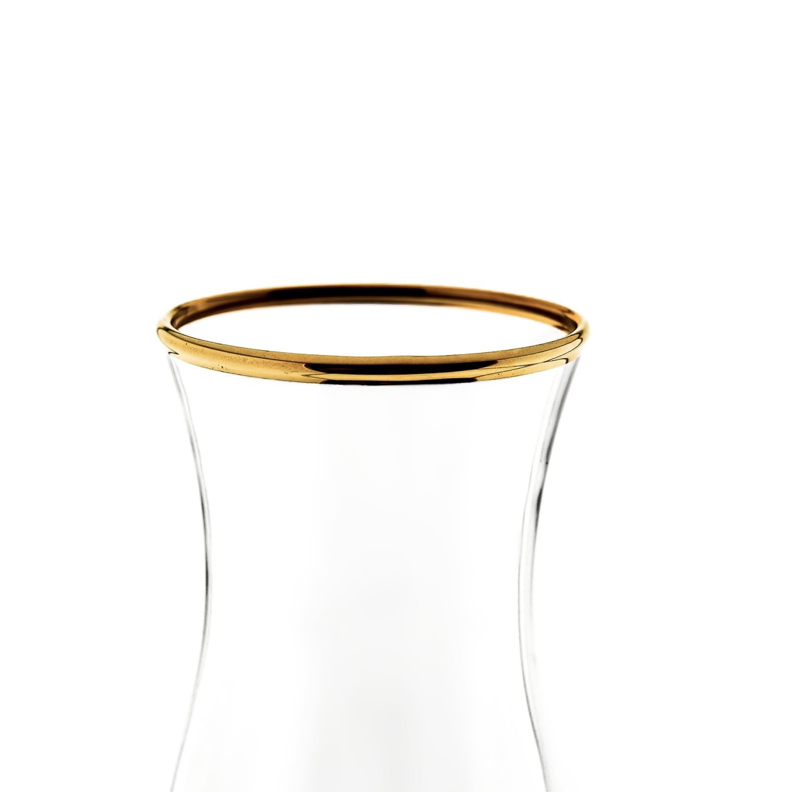 Pasabahce Karaffe Amphora Golden Touch aus Glas mit eleganter Goldumrandung – 335 ml, (1-tlg)