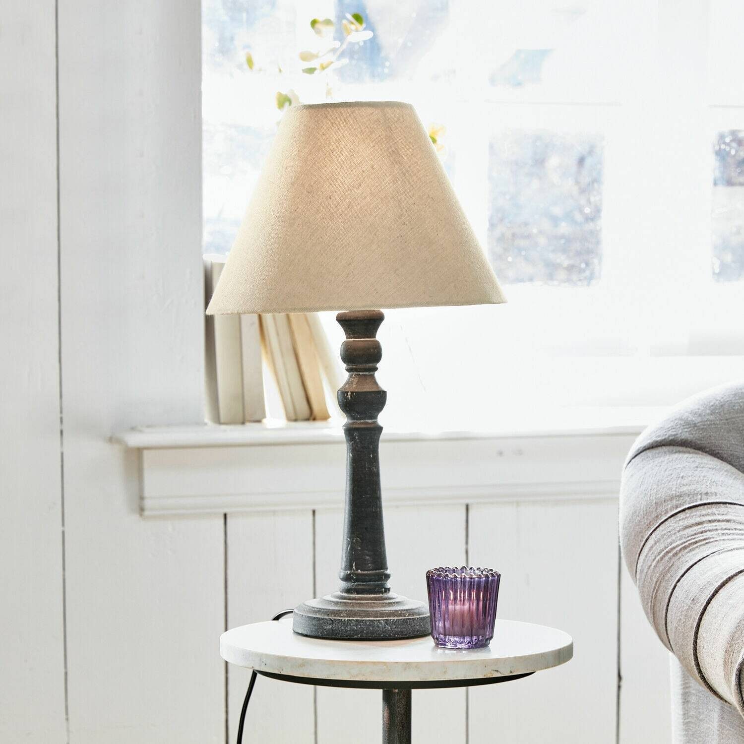 Mirabeau Tischleuchte Tischlampe Withby beige/antikgrau günstig online kaufen