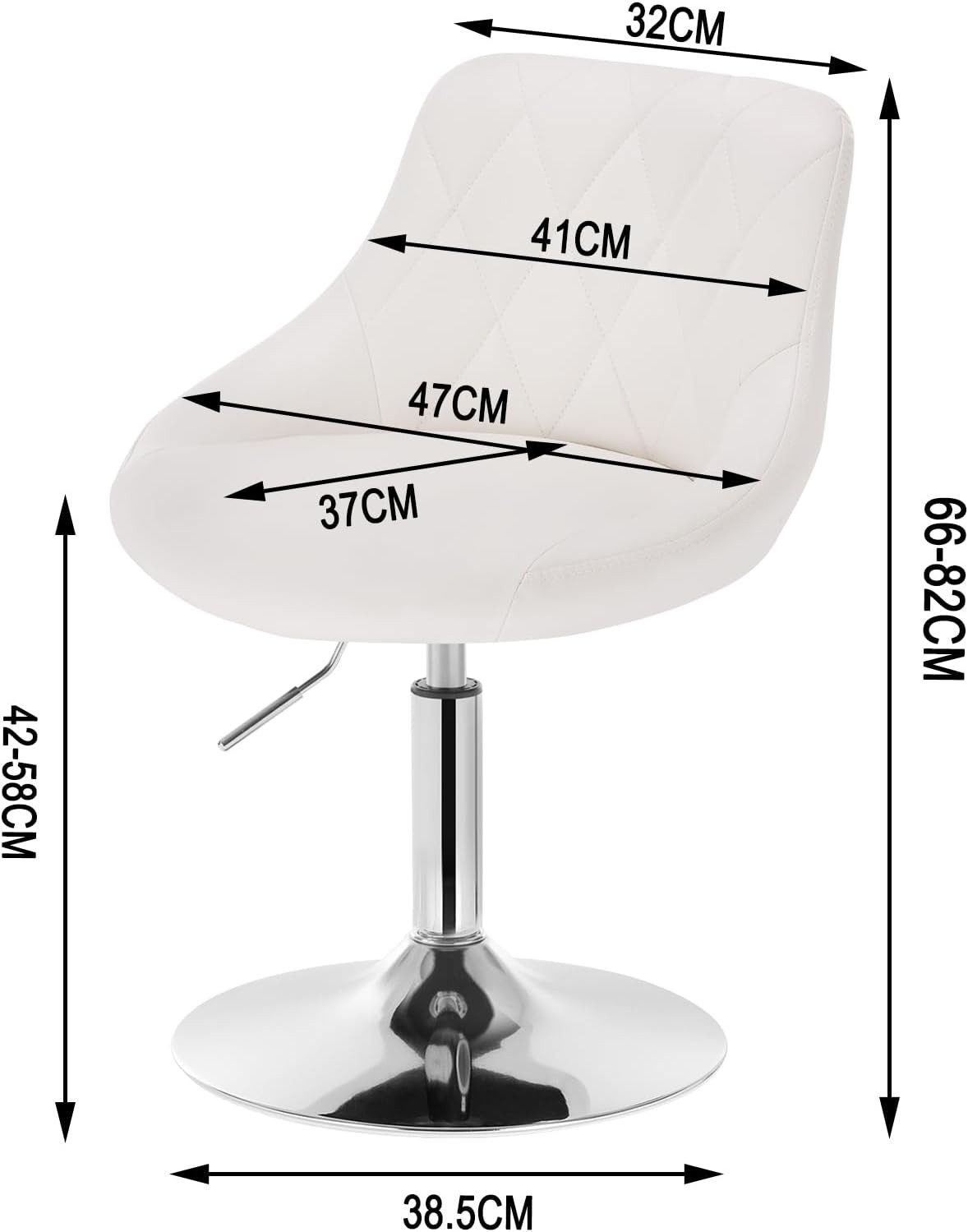 Woltu Barhocker (4 St), Verstellbarer Sitzhocker Stuhl aus Kunstleder