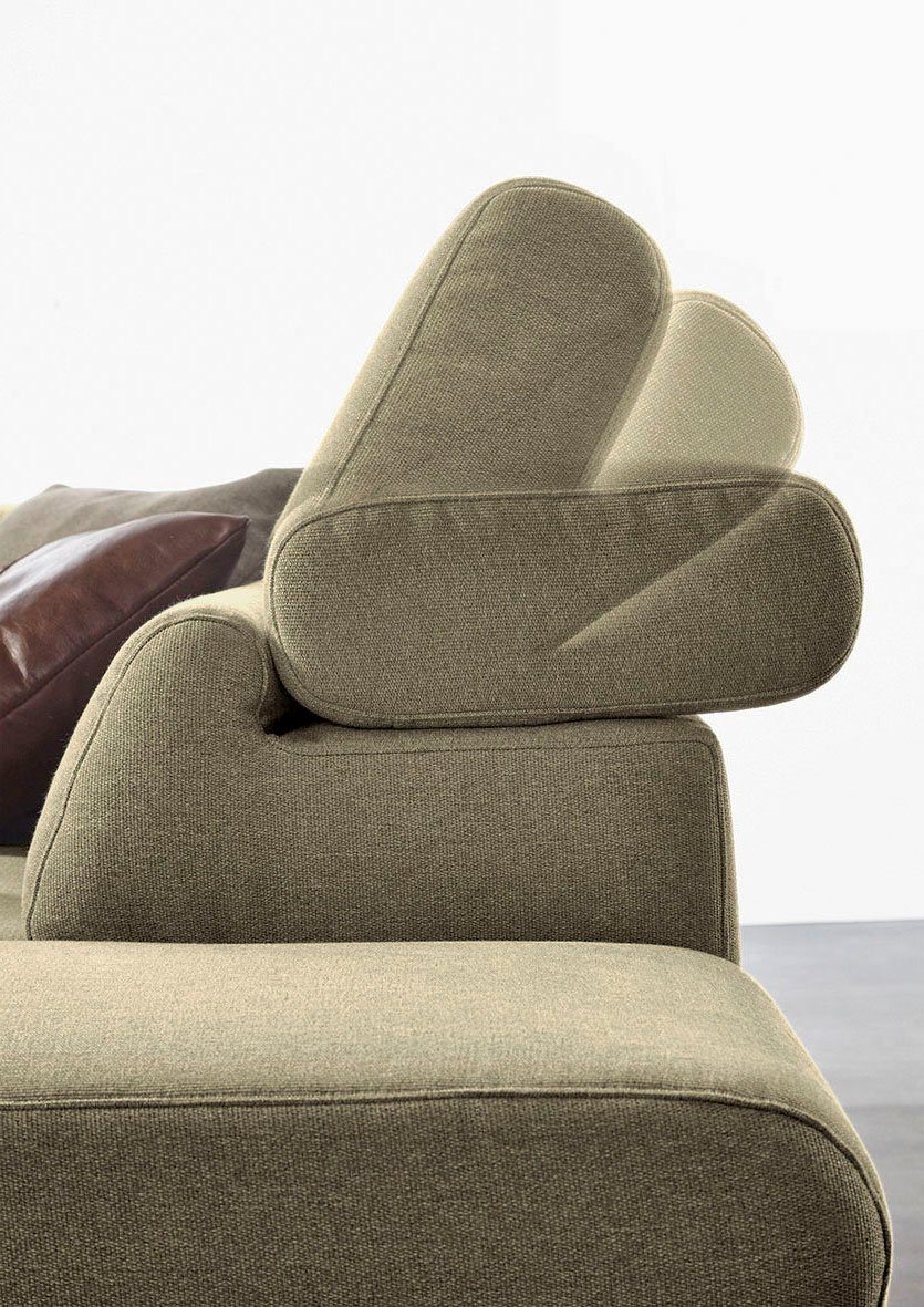 W.SCHILLIG Ecksofa finn, toller Sitzkomfort, L-Form, hochwertige Verarbeitungsdetails, German Design Award 2016, Fußgestell Chrom glänzend, Breite 281 cm