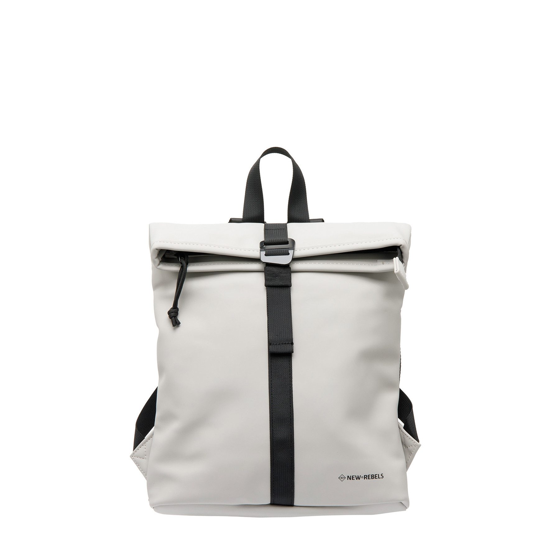 NEW REBELS Cityrucksack kleiner Roll Up RollTop Kurier Rucksack Mart Los Angeles, wasserabweisendes Planenmaterial, grau