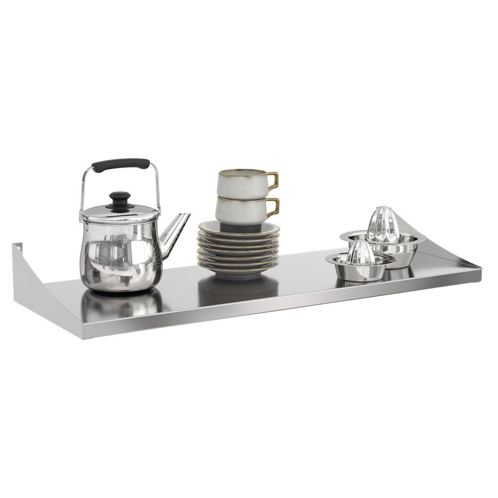 KÖNIGSPROD Wandregal Bücherregal Tellerbord Küche Edelstahl Asteria günstig online kaufen