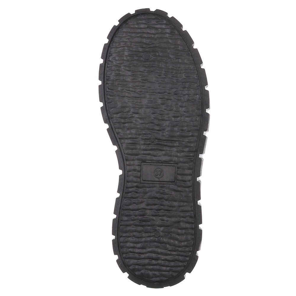 Ital-Design Damen Plateau Schnürstiefel mit Chunky-Sohle Schnürstiefelette (92002649) Keilabsatz/Wedge Stiefeletten in Schwarz
