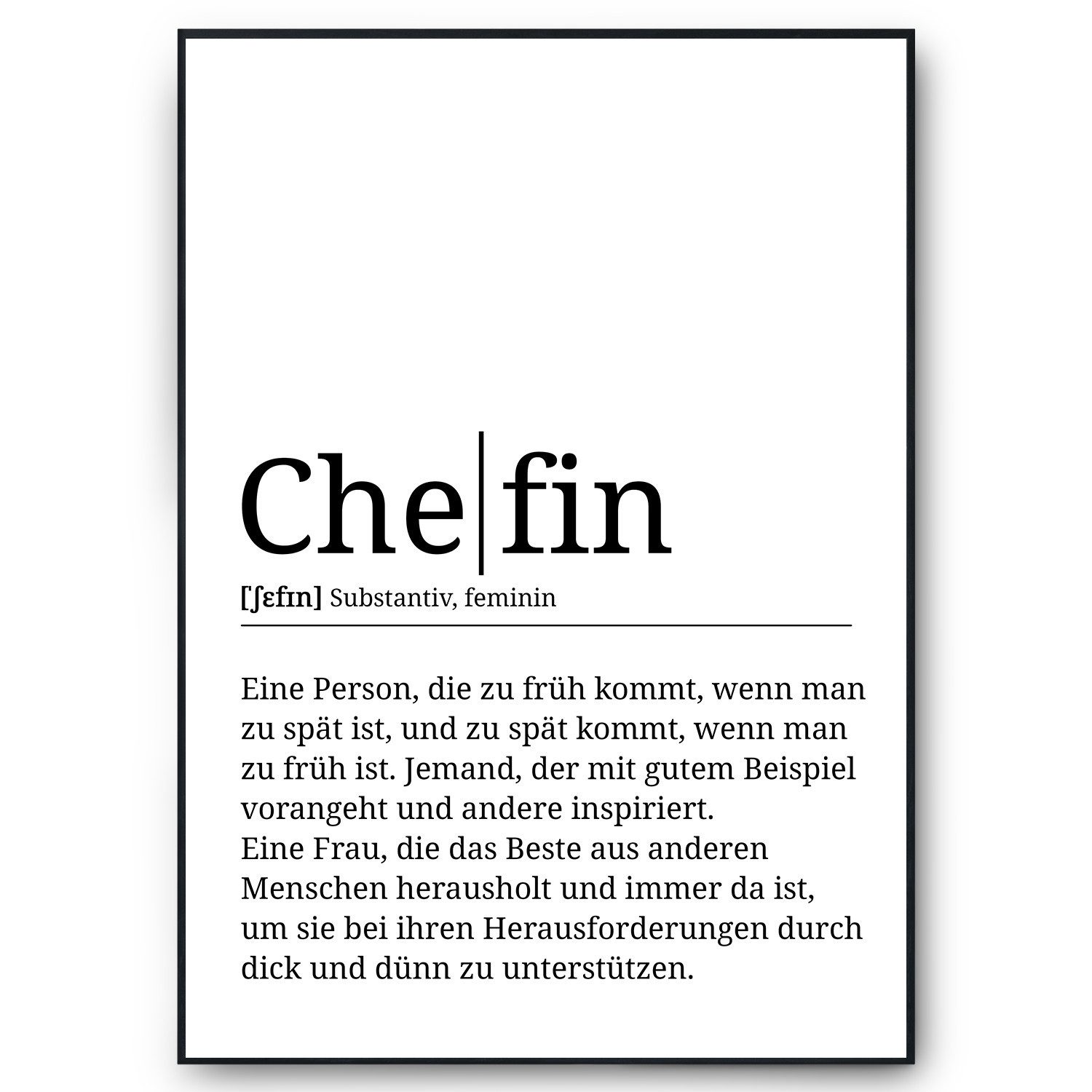 Tigerlino Poster Chefin Definition Vorgesetzte Geschenk günstig online kaufen