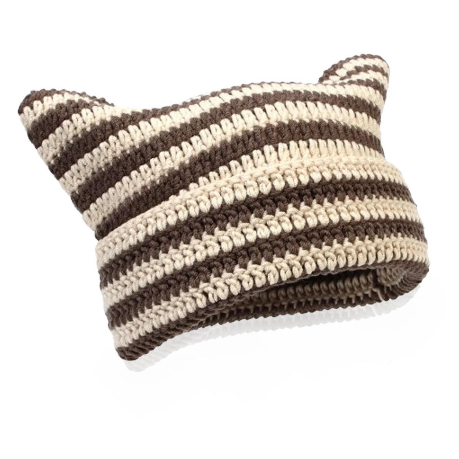 LuxusKollektion Ohrenmütze Strickmütze Katzenohren Damen (1-St)
