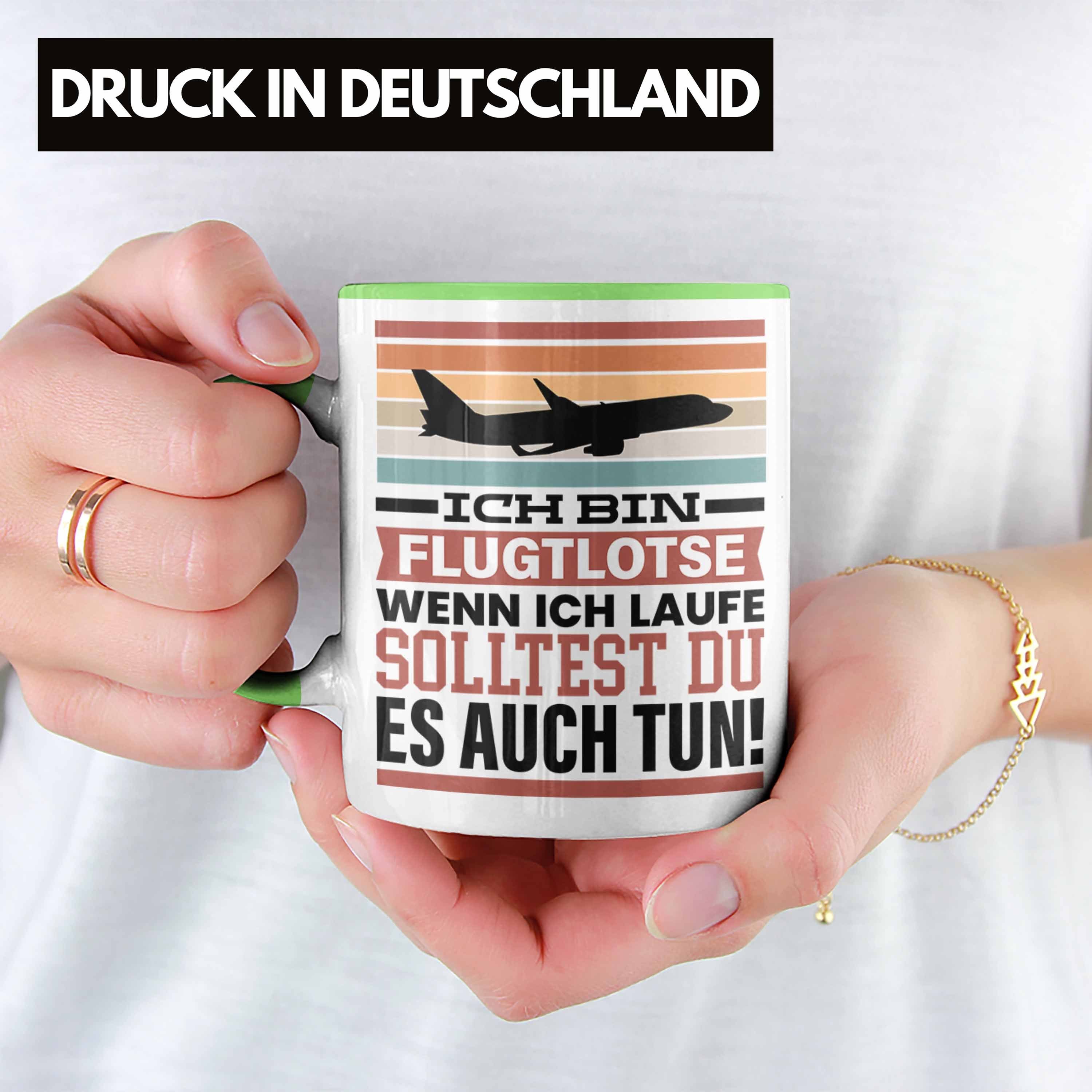 Fluglotse Flughafen Männer Ich Wenn Tasse Spruch Geschenkidee Grün Geschenk Tasse Trendation