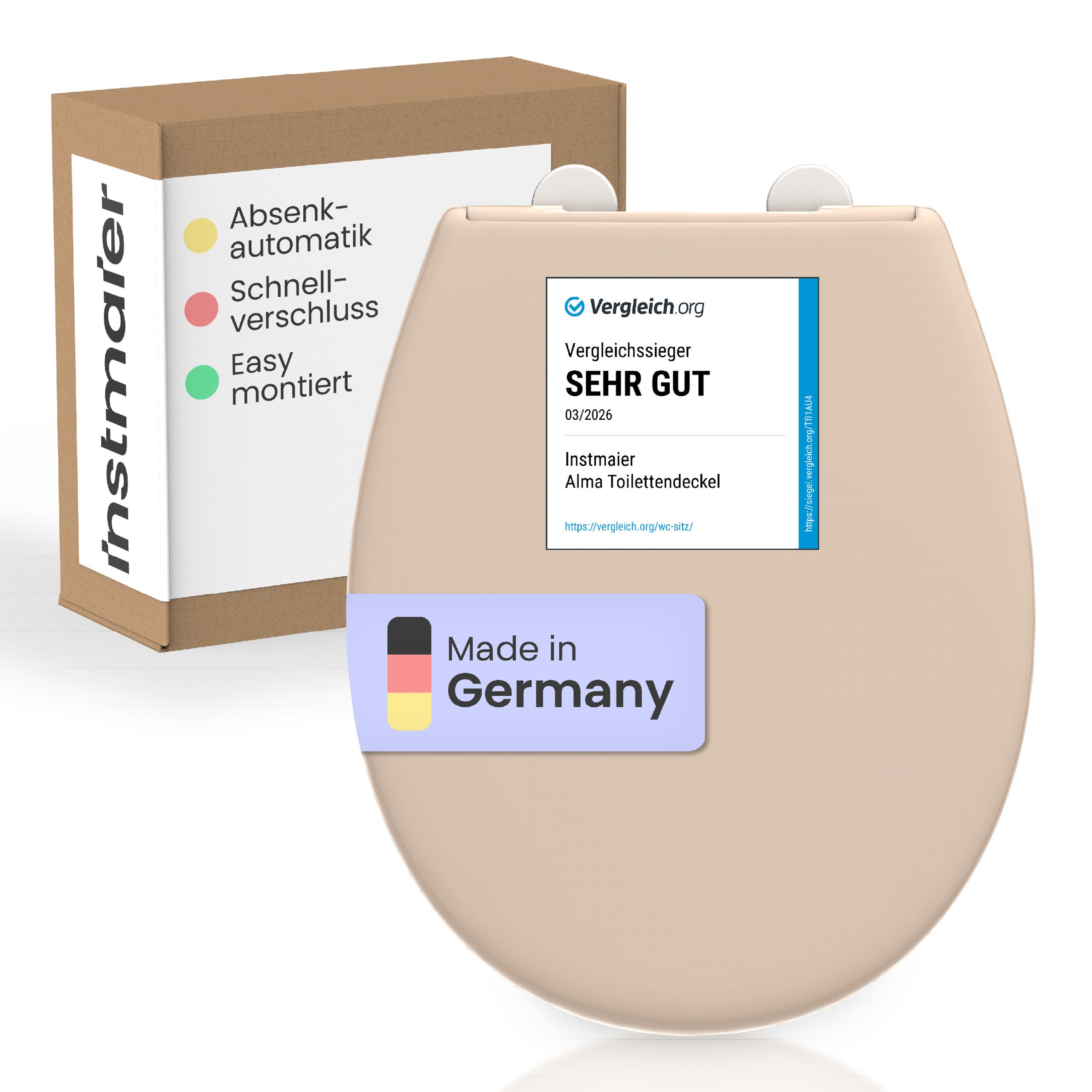 instmaier WC-Sitz Alma, Made in Germany, bakterienabweisendes Duroplast, bis 250kg