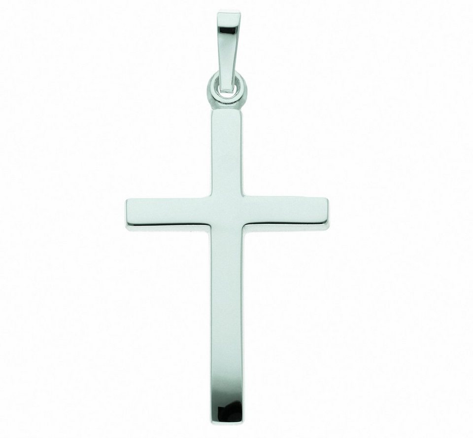 Adelia´s Kette mit Anhänger 925 Silber Kreuz Anhänger, Schmuckset - Set mit  Halskette, Maße des Anhängers - Breite 15,2 mm - Höhe 19,3 mm