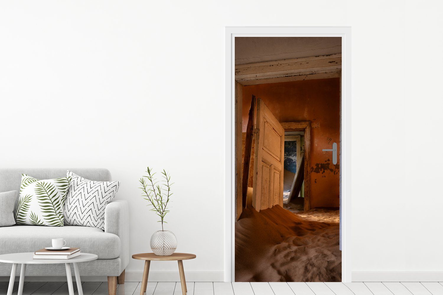 MuchoWow Türtapete Tür - Sand - bedruckt, cm - Haus (1 75x205 Türaufkleber, Matt, St), Architektur, Fototapete für Tür