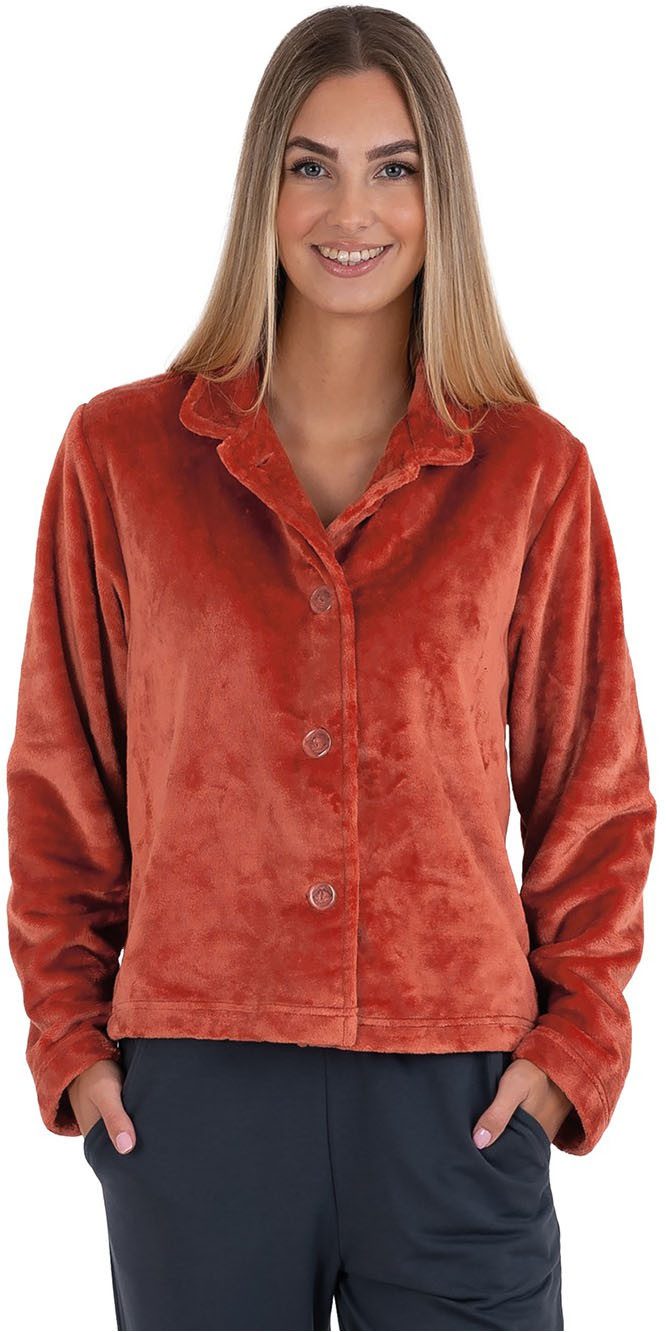 Wewo fashion Damenbademantel 6603, Kurzform, Kunstfaser, Stehkragen, Knöpfe günstig online kaufen