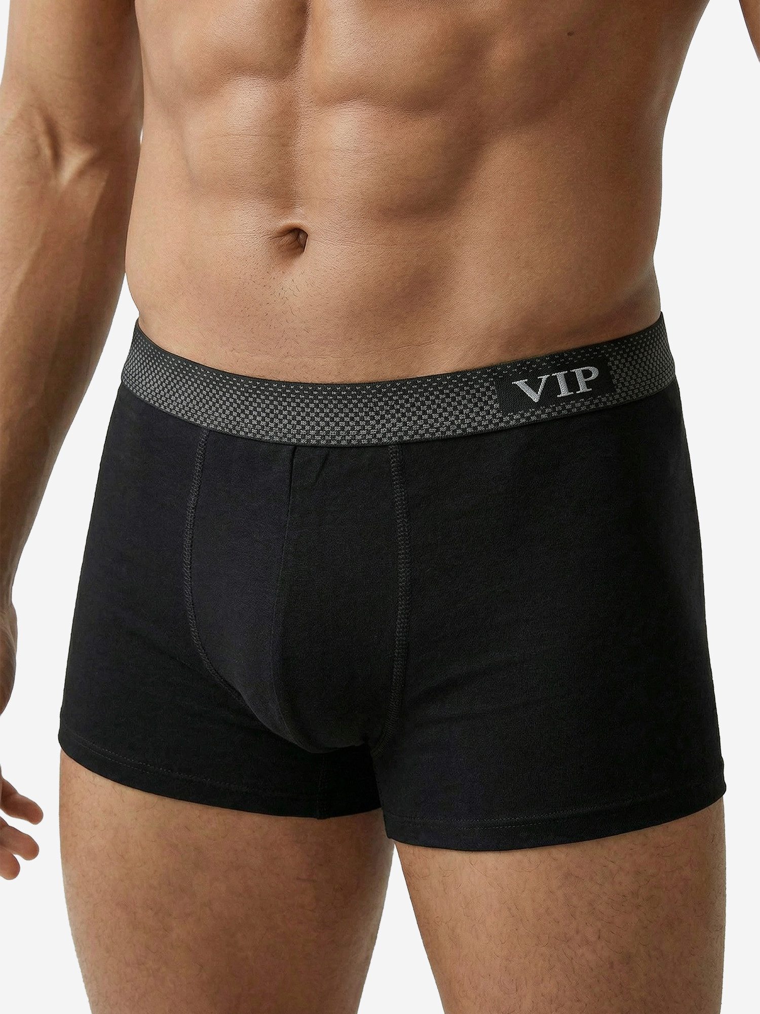 VIP Retro Boxer Premium Jersey Stretch - 6er Set - Boxershorts - Multipack - Uni (6-St) Unterwäsche Männer Herren Retroshorts Baumwoll-Mix Unterhosen 6-Pack – Bild 4 von 5