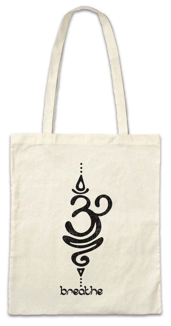Beuteltasche Breathe Symbol Stofftasche Buddha Hinduismus Buddhismus Chakra Yoga