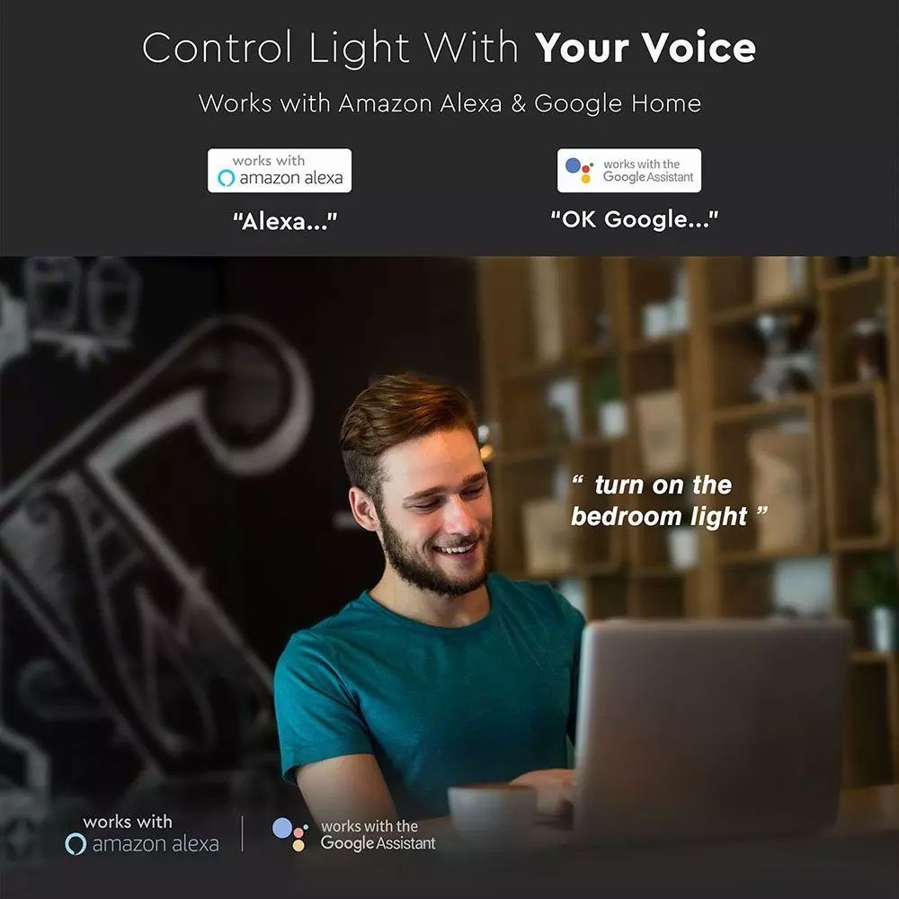 GU10 Alexa Smart V-TAC LED LED-Leuchtmittel, RGB Leuchtmittel App Sprachsteuerung Home 4,5 W